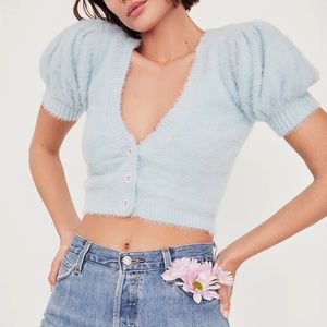 For love and lemons - baby blue cardigan - L